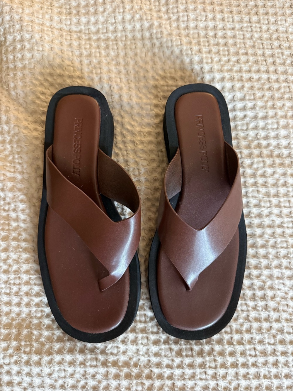 Princess Polly Remi platform sandals chocolate